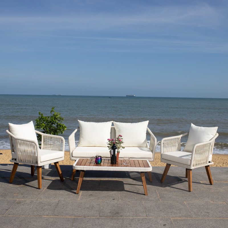 AllModern Falmouth 4 Piece Sofa Seating Group with Cushions & Reviews